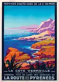 Pierre Commarmond, Service d'Auto-Cars Route des Pyrénées La Cote Vermeille, 1927, poster