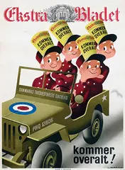 Ager Jerrild, Extra Bladet kommer overalt!, 1945, poster