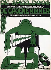 De Speeldoos De Groene Kikker by Jan Kotting, 1927, poster, sold Feb 2021