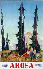 Eduard Stiefel, Arosa Schweiz Suisse Switserland, 1939, poster