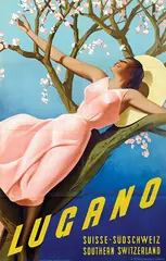 Gino Boccasile, Lugano Southern Switserland, 1939, poster