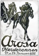 Hugo Laubi, Arosa Pferderennen 1926, 1925, poster
