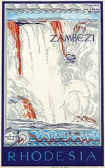 James Ensor, Rhodesia Victoria Falls Zambezi, 1938, poster