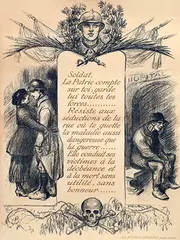 Theophile A Steinlen, Résiste aux séductions de la rue (Syphilis), 1916, poster