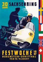 Albert Schindler, Sachsenring Festwoche Hohenstein-Ernstthal DDR, 1957, poster
