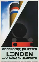 Cassandre, Goedkoope Biljetten naar Londen via Vlissingen-Harwich, 1928, poster