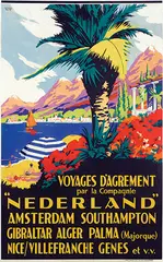 Bernard Rutt, Voyages d'Agrement par la Compagnie "Nederland" Amsterdam Southampton, poster
