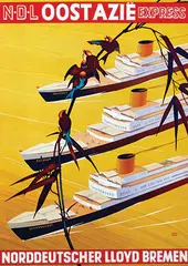 Hugo Feldtmann, Norddeutscher Lloyd Bremen Oostazië Express, poster