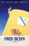 Johannes (Johs.) Berggren, Fred Olsen Lines for safety and comfort, poster