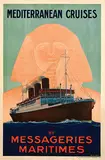 Sandy-Hook, Mediterranean Cruises by Messageries Maritimes, 1924, poster