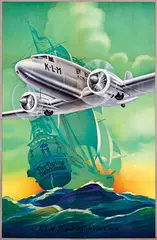 Arjen Galema, KLM The Flying Dutchman (DC-3 Dakota), 1934, poster
