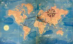 Doede A. Verhulst, KLM World route map with all connections, poster