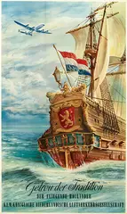 Joop van Heusden, KLM Der Fliegende Holländer (Super Constellation), 1955, poster