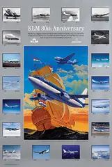 John Amendola, The Boeing Company salutes KLM with its 80th Anniversary, 1999, poster