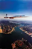 Adrian Meredith, British Airways Concorde above Manhattan and Twin Towers, 2006, poster