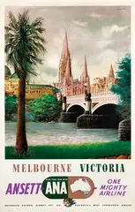 Ronald C. Skate, Australian National Airways Melbourne victoria, poster
