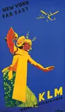 Joop van Heusden, KLM New York Far East, 1949, poster