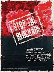 Tony Évora, Stop The Blockade Cuba, 1970, poster