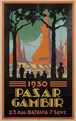 Frits van Bemmel, Pasar Gambir Batavia, 1930, poster