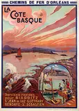 H.D. Nourae, La Côte Basque St. Jean, 1910, poster