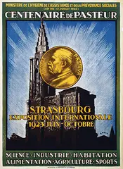 A. Beck, Centenaire de Pasteur Exposition Internationale Strasbourg, 1923, poster