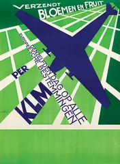 Verzendt Bloemen en Fruit per KLM by Jan Kotting, poster, sold Feb 2021