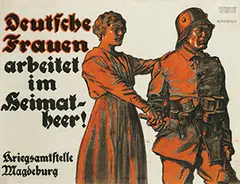 Fritz G. Kirchbach, Deutsche Frauen arbeitet im Heimat-heer! Magdeburg, poster