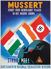 van Altena, NSB Mussert strijdt voor Nederlands' plaats in het nieuwe Europa, 1942, poster