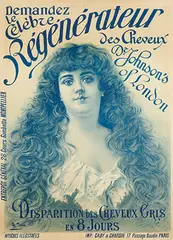Charles Tichon, Demandez Régénérateur Dr. Johnson's of London. Disparition des Cheveux Gris en 8 Jours (grey hair will disappear in 8 days), poster