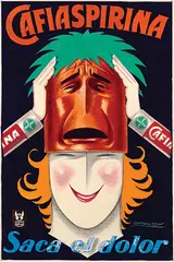 Achille Mauzan, Cafiaspirina Bayer Saca el dolor (takes away the pain), poster