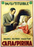 Achille Mauzan, Cafiaspirina Bayer Insustituible, 1930, poster
