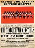 H. Buch, The Timbertown Minstrels in Utrecht (Engelsche geïnterneerden uit Groningen, British internees from Groningen) Ten bate van den watersnood, 1916, poster