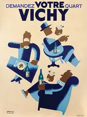 Paul Colin, Demandez Votre quart Vichy, 1948, poster