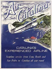 Gary Miltimore, Air Catalina Seaplane service from Long Beach and San Pedro, 1973, poster