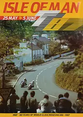 The Creative Studio Ltd., Isle of Man 80 years of world class road racing, 1987, poster