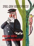 Hermanus Berserik, PTT Speel geen verstoppertje stuur uw relaties een adreswijziging, 1955, poster