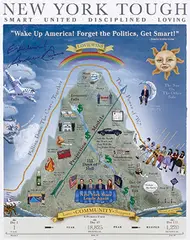 Andrew M. Cuomo, New York Tough smart inited disciplined loving "Wake Up America! Forget the Politics, Get Smart!", 2020, poster