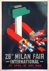 Bottoli, 26th Milan Fair International, 1948, poster