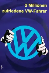 Hans Looser, 2 Millionen zufrieden VW-Fahrer, 1957, poster