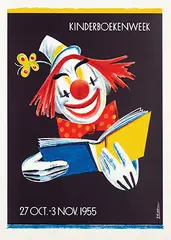 Piet Worm, Kinderboekenweek, 1955, poster