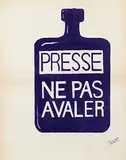 Presse Ne Pas Avaler (Press Do Not Swallow) by l'Atelier populaire de l'Ex-Ecole des Beaux-Arts, 1968, poster, sold Jul 2020
