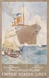 Worden Wood, United States Lines ""Leviathan"" & ""Old Ironsides"", 1927, poster