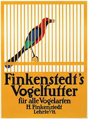 Julius Klinger, Finkenstedt's Vogelfutter, poster