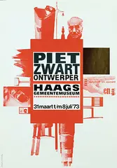 Jan H. Kuiper, Haags Gemeentemuseum Piet Zwart Ontwerper, 1973, poster
