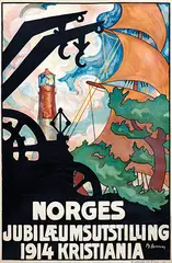Brynjulf Larsson, Norges Jubilaeumsutstilling Kristiania, 1914, poster