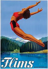 Jules Geiger, Flims Switzerland, 1938, poster