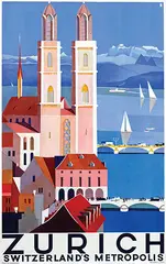 Otto Baumberger, Zurich Switzerland's Metropolis, 1929, poster