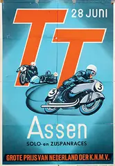 J. Kuppens, TT Assen Solo- en Zijspanraces, 1938, poster