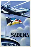 M.P. Cros, Sabena DC 4 Lignes Ariennes Belges, poster