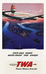 Frank Soltesz, TWA (Constellation) Etats-Unis Europe Moyen Orient Inde Afrique, poster